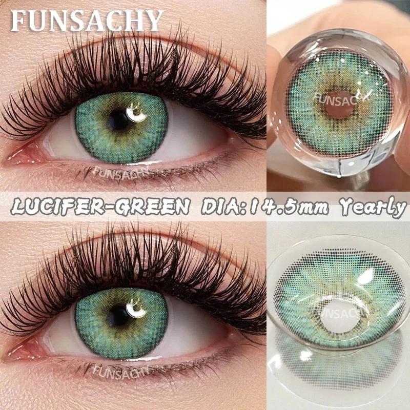 FUNSACHY 1Pair Color Contact Blue Green Grey Natural Eye Contacts Beauty Pupilentes Contacts Lens Use for 1 Year Women Cosmetic
