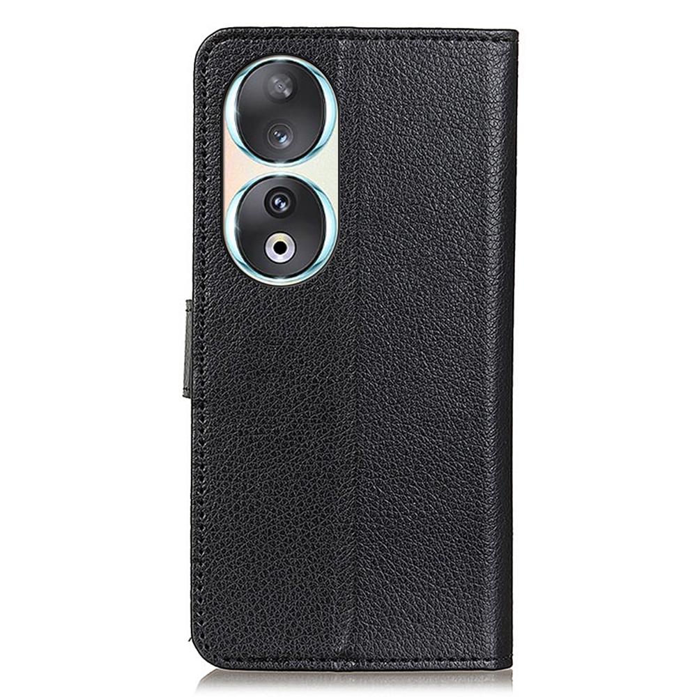 Wallet Phone Case for Honor 90,Litchi Texture PU Leather Stand Protective Phone Cover