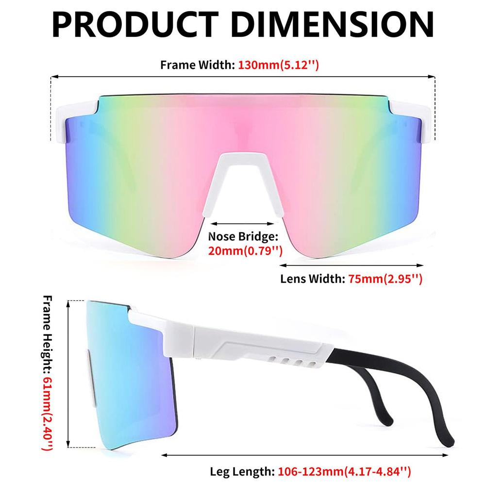 FEISEDY Polarized Sports Sunglasses with UV Large for Outdoor B2837 Men's Protection, Lens, Activities, Golf, Cycling,