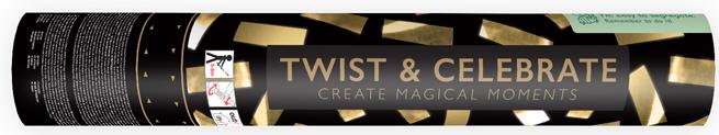 Confetti Shooter with Gold Stripes 28cm