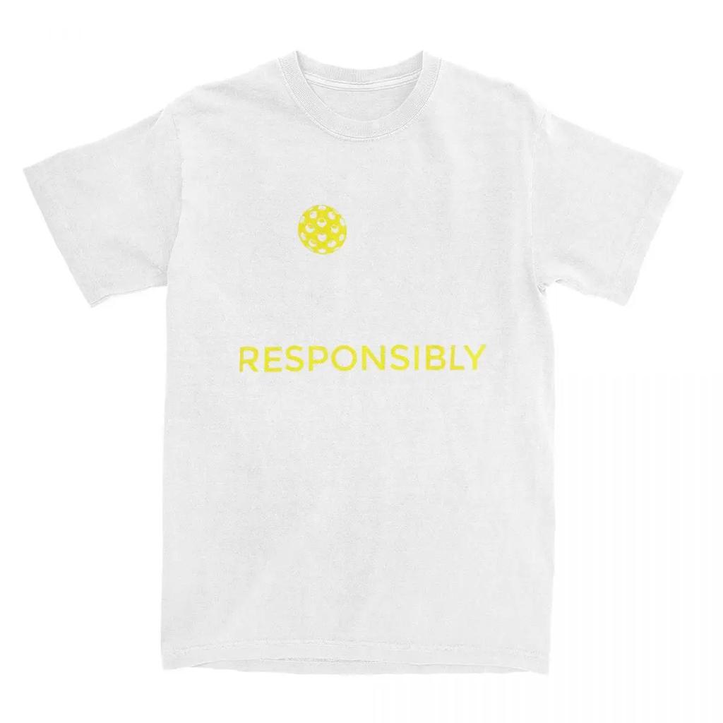 Men Women Dink Responsibly Pickleball Shirt Accessories Novelty Cotton Paddle Sport T Shirts Tee Clothing Summer