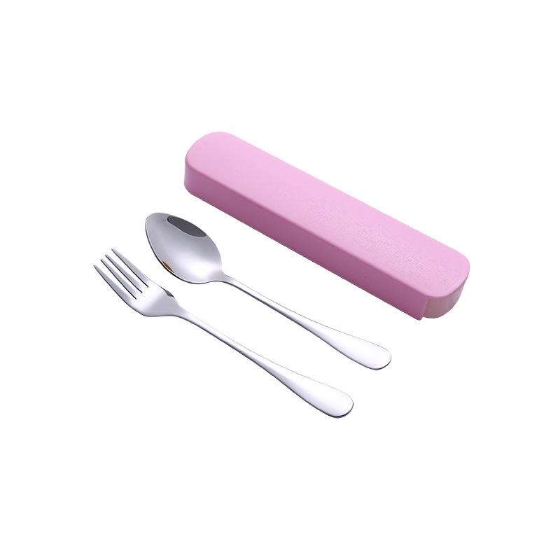 Portable Stainless Steel Cutlery Set: Spoons, Chopsticks, Knife, Fork - Three-Piece Set