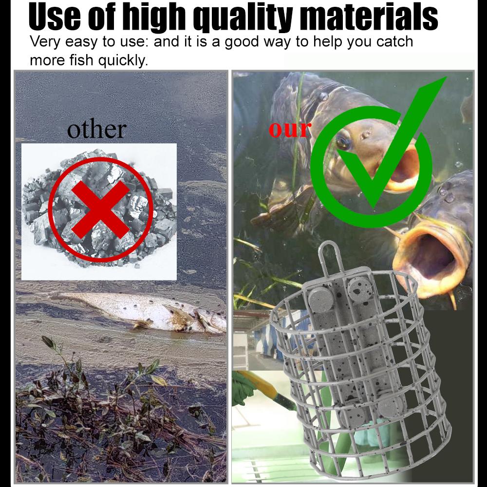 FTK 1 Pc Length 20g-60g Carp Cage Feeder European Fishing Equipment Spotted Style Will Not Rust Suitable for Carp Fishing