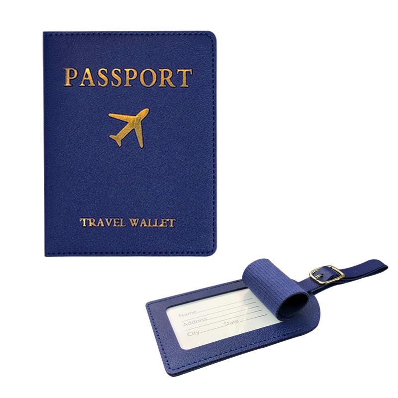 PU Leather Passport and Luggage Tag Set