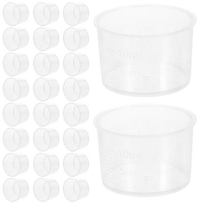 100 Pcs Clear Measuring Cup Clear Scale Cups Plastic Measuring Cups Graduated Scale Plastic Scale Cups Laboratory Kitchen Use