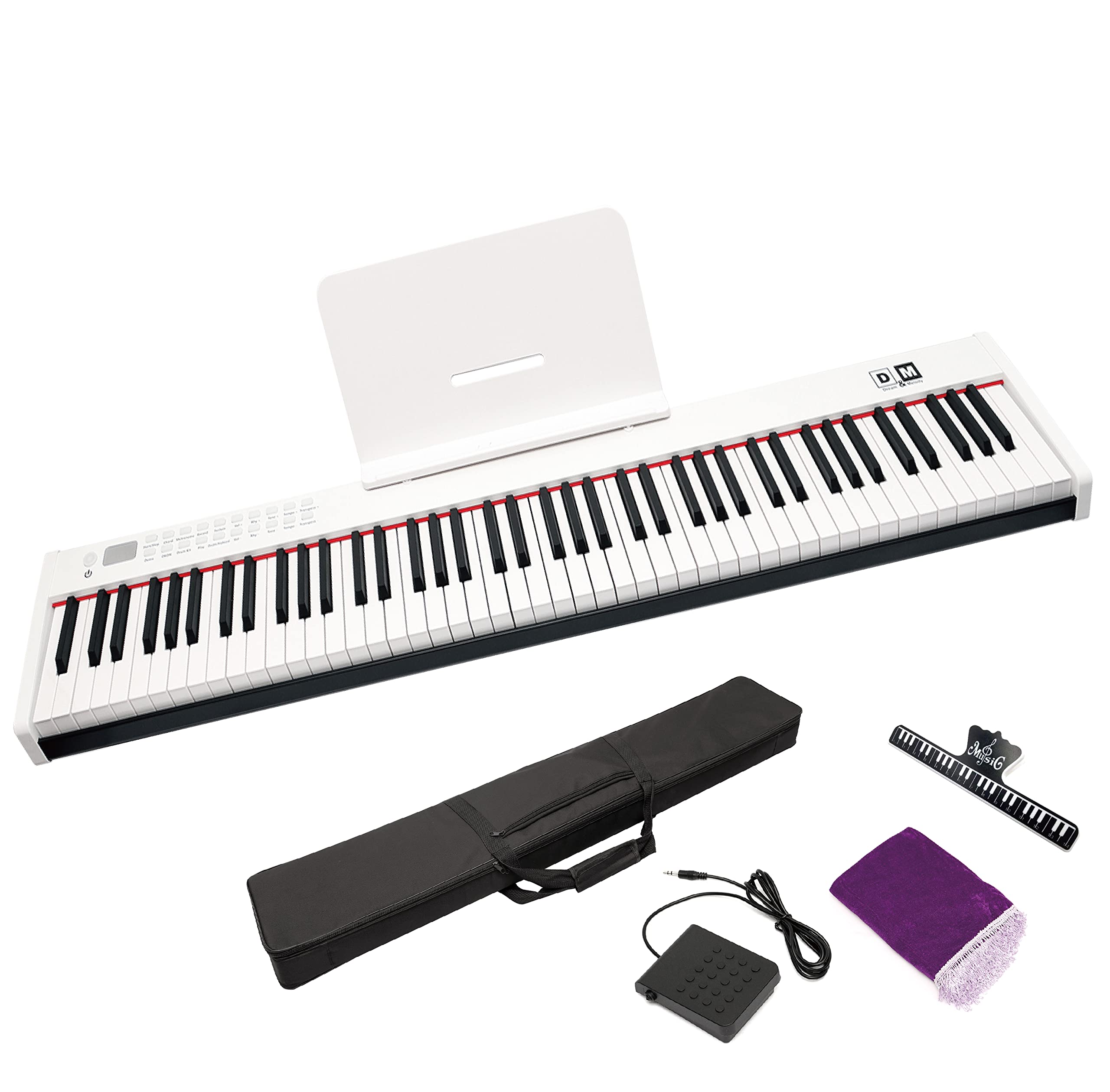 Pianoforte elettronico 88 tastiera tastiera compatta 2 colori leggero pedale sustain strumento musicale pratica funzione MIDI connessione Bluetooth wifi