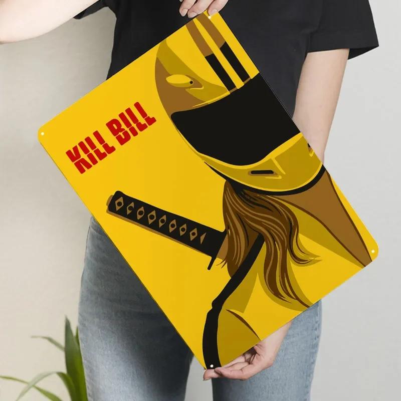 

Классический постер к фильму Убить Билла Металлическая табличка Ретро Пользовательские Жестяные таблички для украшения стен Современное украшение дома Гостиная 7.9x11.8In(20x30cm)