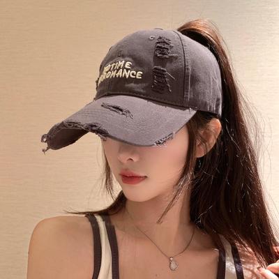 Summer Empty Top Fashion Trend Ripped Soft Top Baseball Cap Casual Versatile Cap