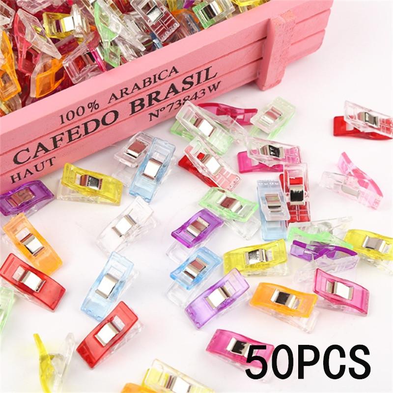 10/50/100/200PCS Random Color Sewing Clips Clips Craft Crocheting Knitting Safety Clips Assorted Color Binding Clips Paper