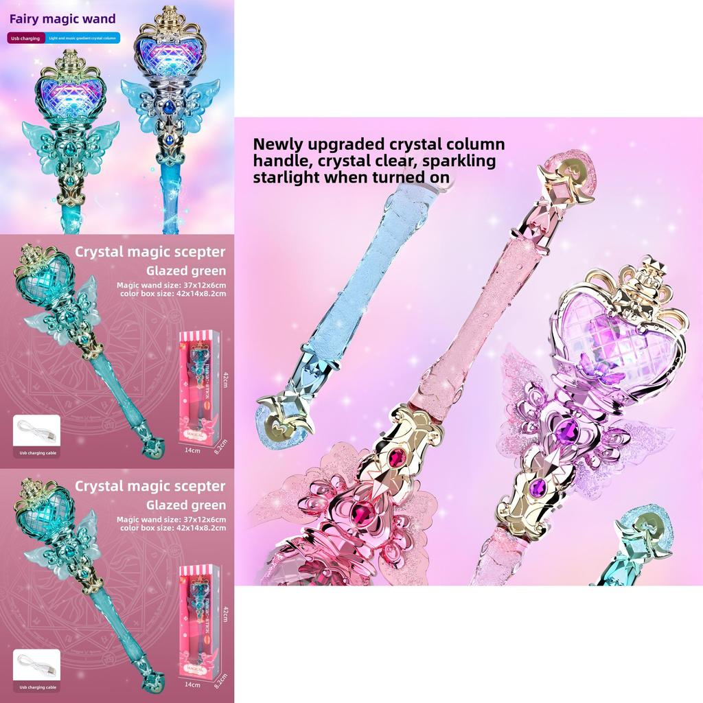 Girl Light Sound Crystal Magic Wand With Music And Flashing For Children Entertainment Play