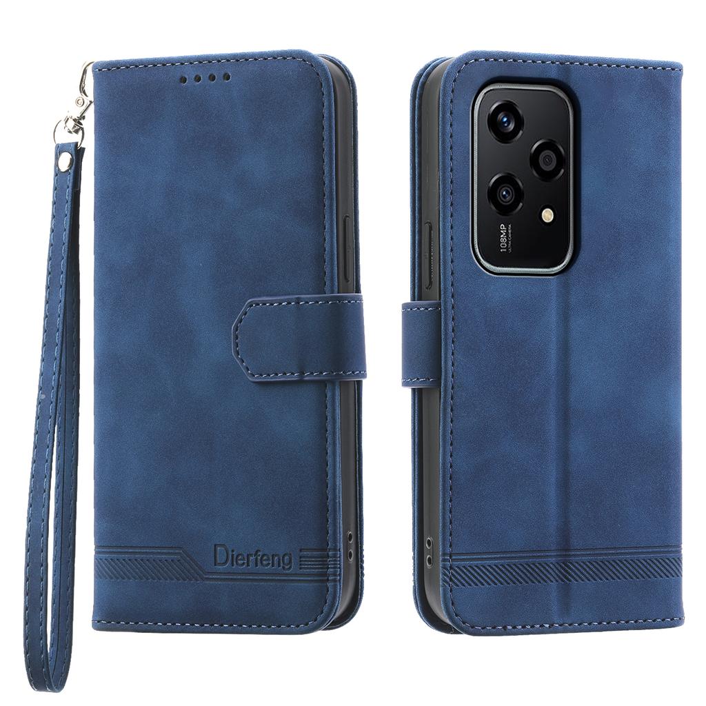 DIERFENG DF-03 Für Honor 200 Lite Lederhülle Linienprägung Brieftasche Handyhülle
