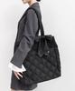 [A4 Compatible] 2-way Ribbon Quilted Tote Bag FB36191 BLACK
