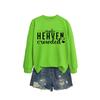 MAKE HEART Graphic Print Loose Fit Crewneck Long Sleeve Sweatshirt Women
