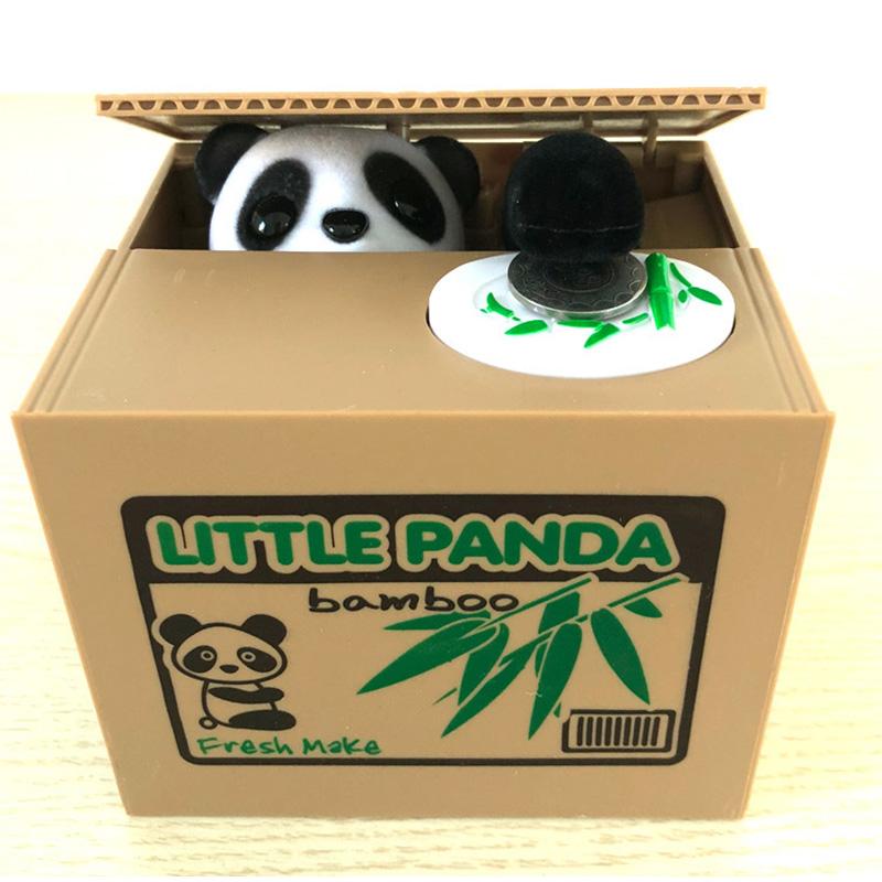 Plastic Electronic Deposit Saving Money Box for Children, Automated Panda, Cat Coin Bank, Creative Cute Toy, Gift