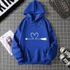 Women's Hoodie High Street Unisex Style Double Pockets Sweatshirts Outerwear Heart Print Women's Clothing Man