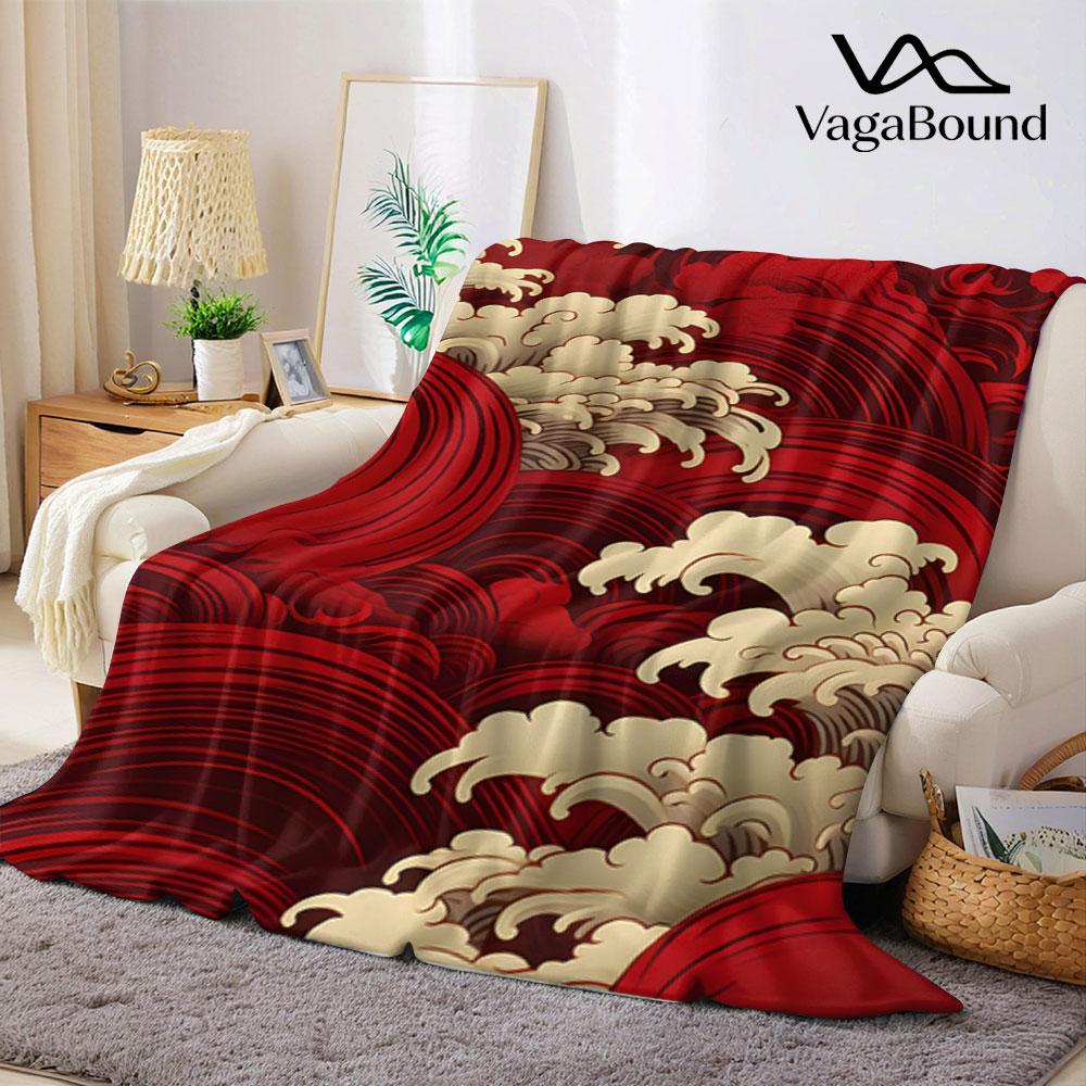 Golven & Wolken Flanellen Deken Warm Zacht Halloween Kerstmis Bank Warm Gezellig Decoratief Decor Cadeau voor Elk Seizoen