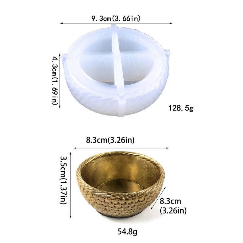Pattern Bowl Candle Cup Container Molds Storage Box Silicone Mold for DIY Epoxy Resin Trinket Rings Holder Home Decor