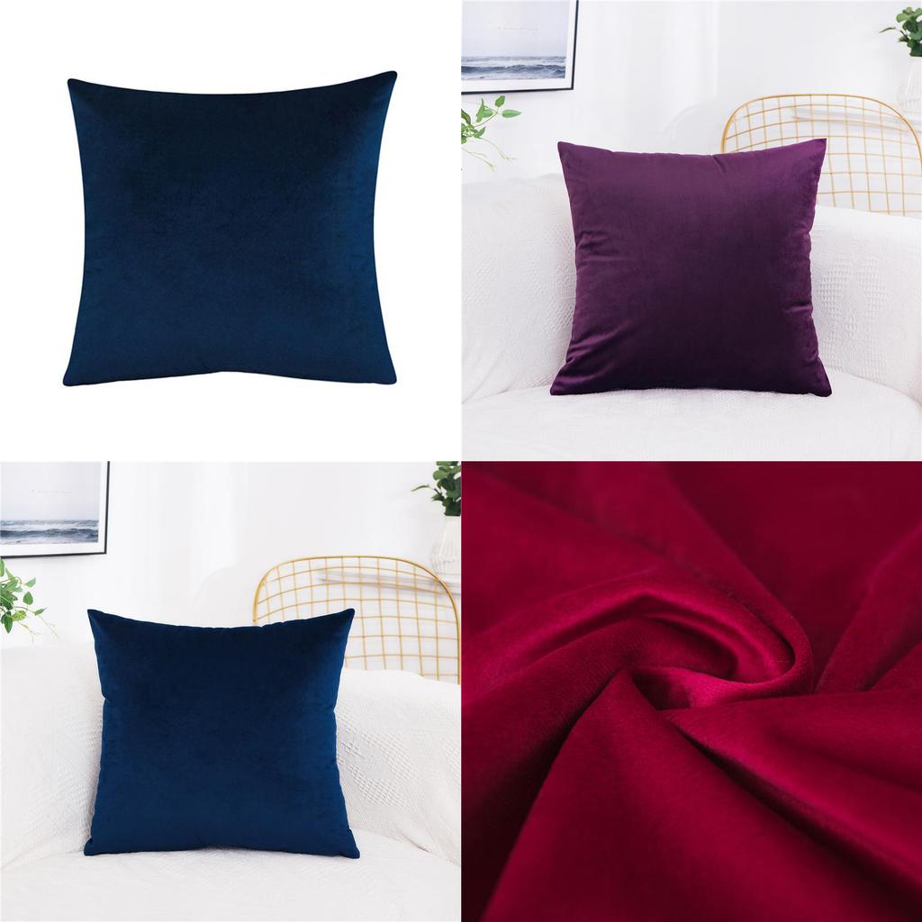 Super Soft 16" Velvet Plain Cushion Cover In Solid Colors For Stylish Home Decor