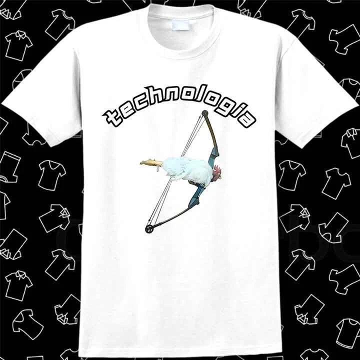 Flying Bow Chicken Launch Technologia Meme Funny Technology T Shirt 1066 S