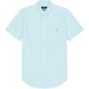 Polo Solid Color Animal Embroidered Button-Down Collar Short Sleeve Shirt Men Shirts Aegean-Blue 710786710-016