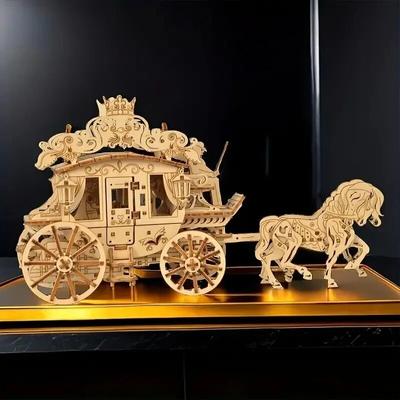 3D Wooden Puzzles 3D Carriage Dioramas High-end Decor Nightlights Birthday Christmas Gifts For Adults Children Educational Toy