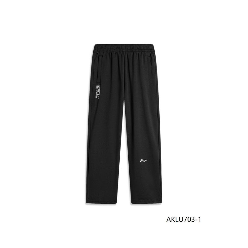 

Li Ning Men Spring Ice Feeling Print Straight Sweatpants [Print logo] Thin-Straight-leg-Black -703-1 S