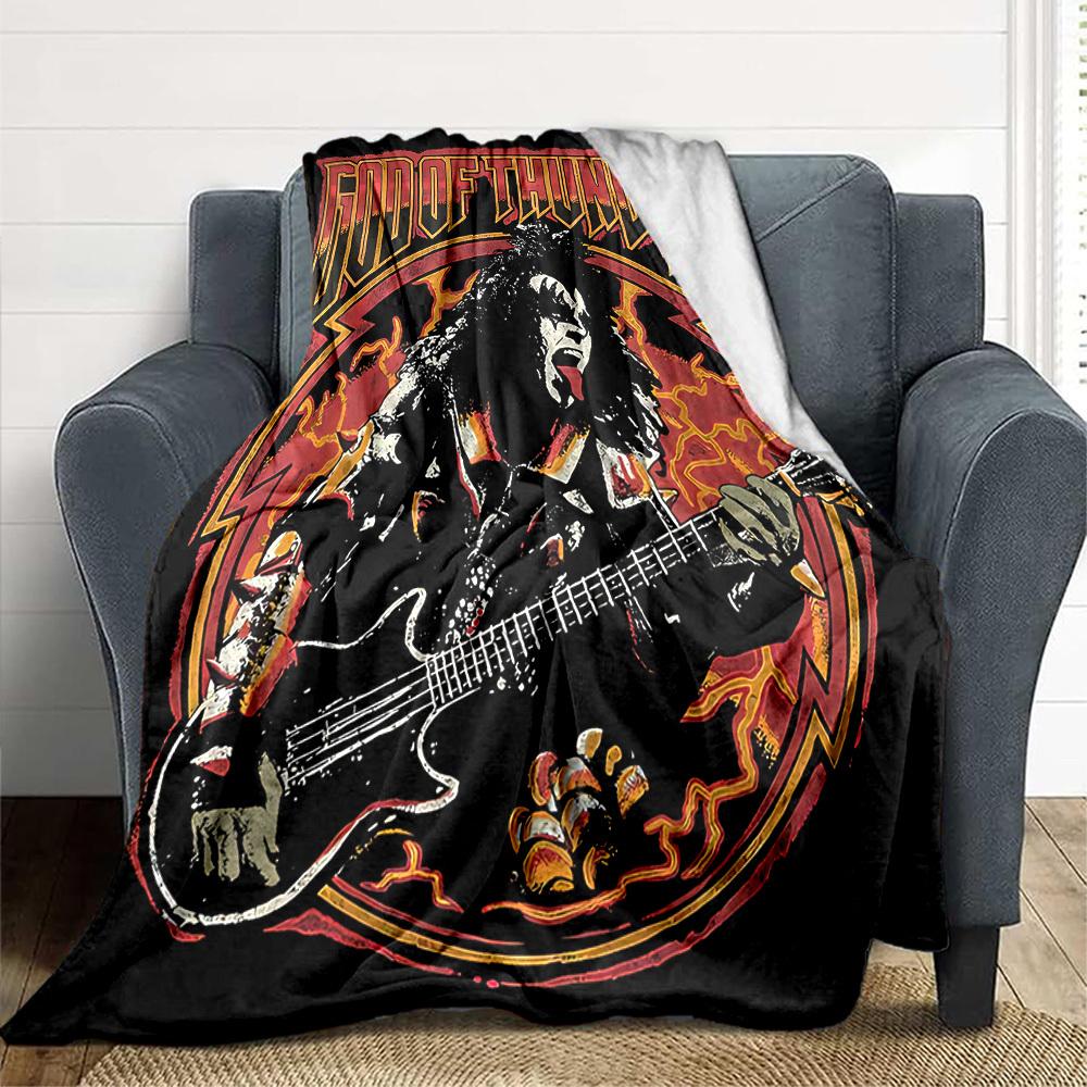 1ks Flanelová deka kapely KISS, Měkká, šetrná k pokožce, s digitálním potiskem, Různé velikosti k dispozici pro rodinu, přátele, narozeniny