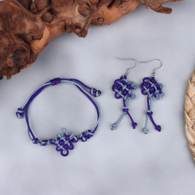 Anime Kpop Demon Hunters Cosplay Woven Rope Bracelet Earring Unisex Jewelry Accessories Gift