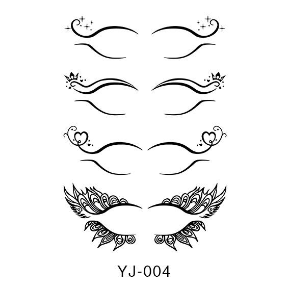 Geometric Pattern Eyeshadow & False Eyelash Tattoo Stickers for Party Makeup