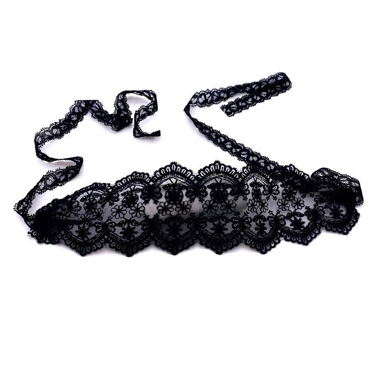 French Style Vintage Perspective Embroidered Ribbon Lace Eye Cover Adults For