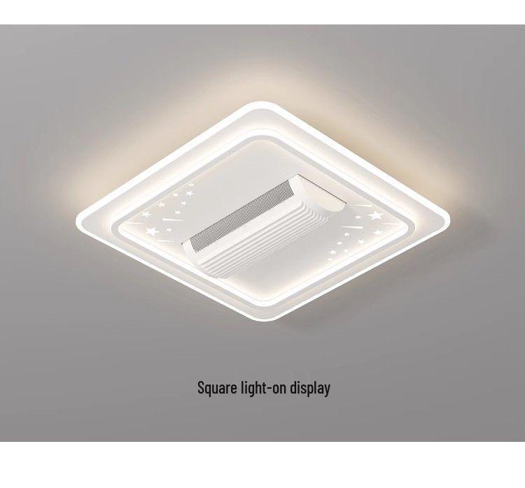 Leafless Ceiling Fan Light: Modern Smart Voice-Control Tricolor for Living Room & Bedroom - 110V, English