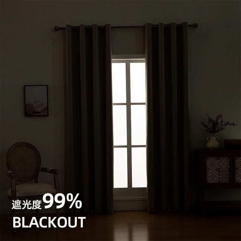 Faux Linen Blackout Curtains Bedroom Living Room Window Drapes Modern Style