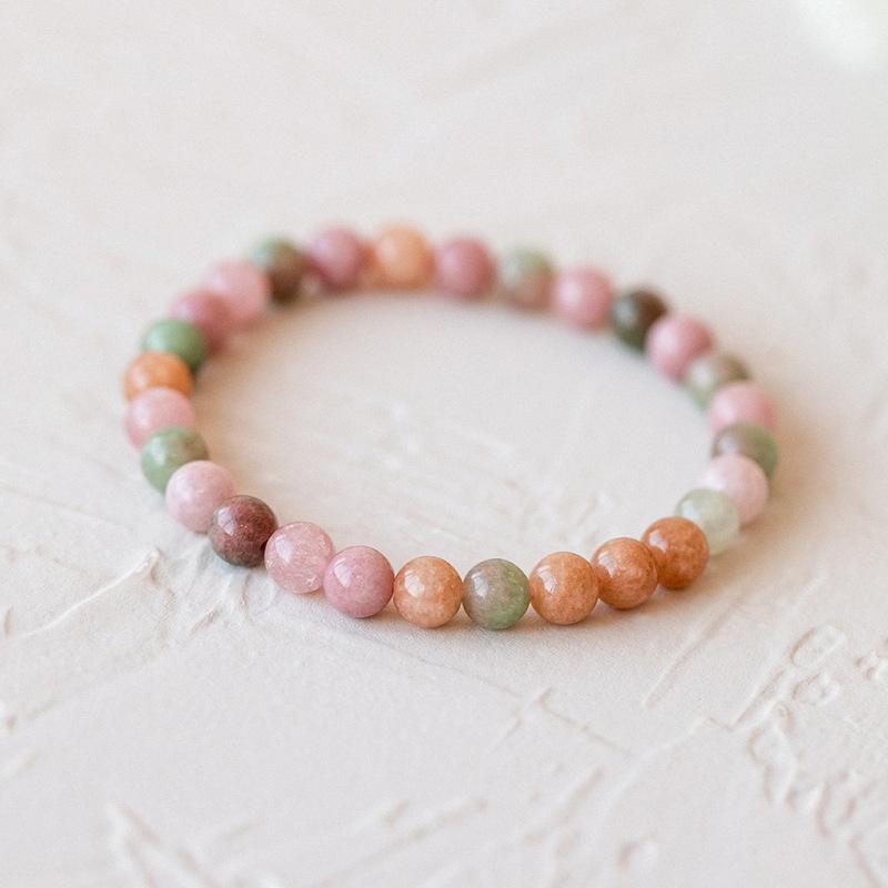 Handmade 6mm/8mm Yanyuan Agate Bracelet, Fresh Sweet New Chinese Ethnic Style Women Jewelry, Travel Souvenir