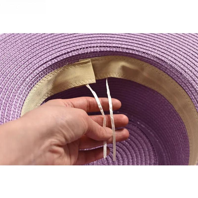 New Summer Straw Sun Hats for Women Ladies Fashion Flat Brim Ribbon Beach Hat Travel Dress Cap Chapeau Femme