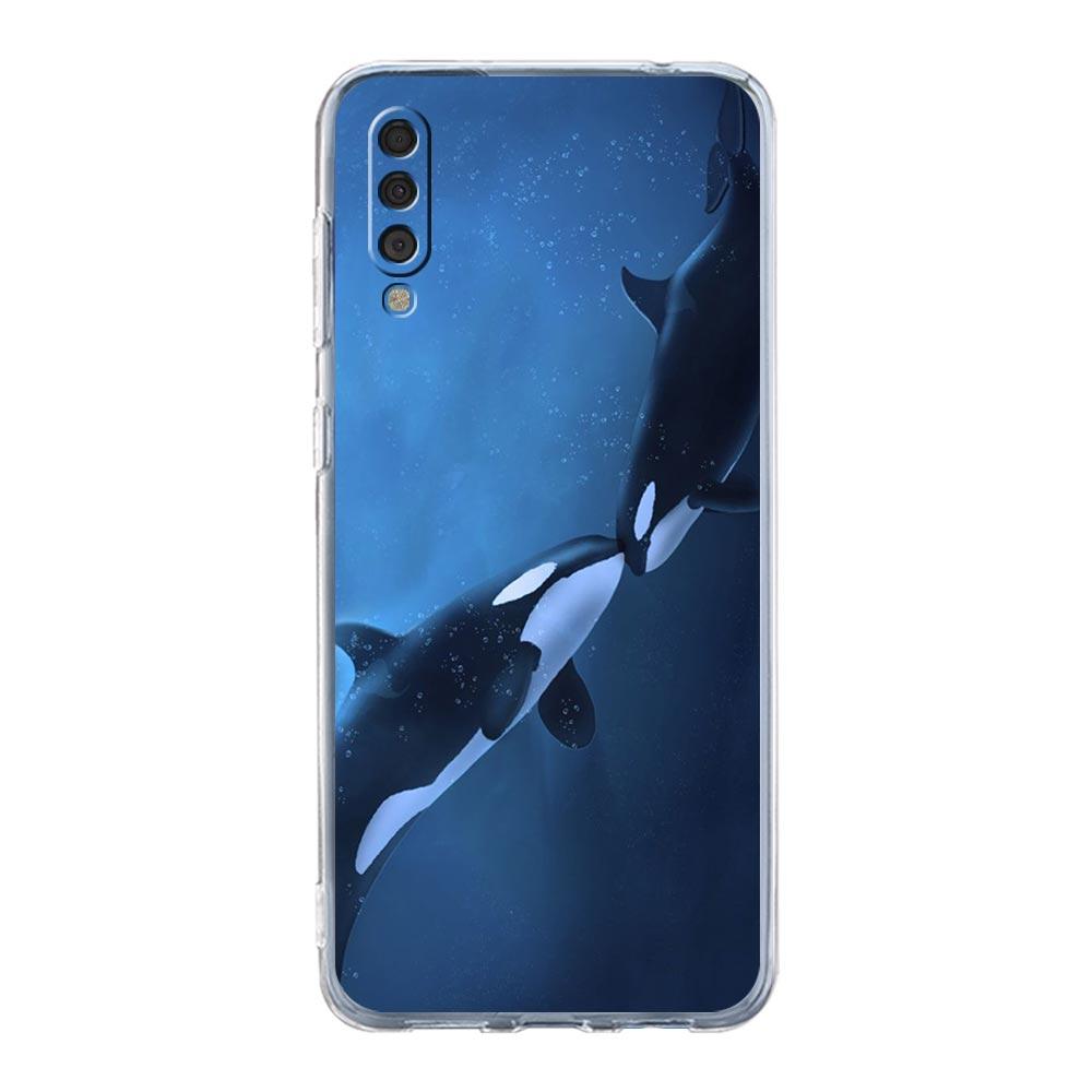 Case For Samsung A54 A52 A50 A70 A40 A20S A20E A02S A12 A14 A16 A22 A24 A42 A34 A32 5G A04s A06 Orca ocean lovely killer whale