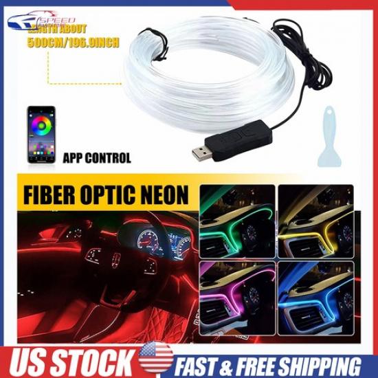 

RGB 5m LED RGB Car Interior Floor Chasing Atmosphere Light Strips APP control