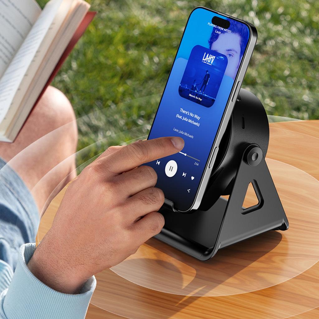 Bluetooth-compatible Speaker Stand with Wireless Induction Speaker Surround Sound Multifunctional Gadget Cellphone Stand