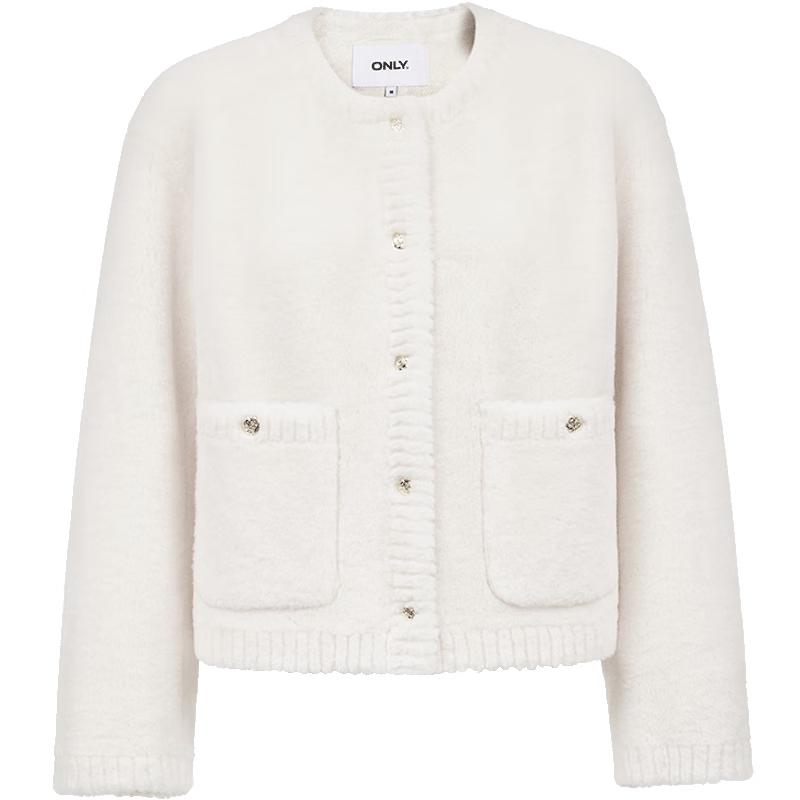 ONLY Women s Faux Fur Integrated Short Pile Round Neck Warm Jacket L