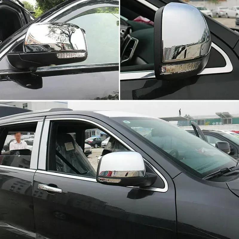 For Jeep Grand Cherokee Dodge Durango 2011- ABS Chrome Rearview Side Mirror Cover Wing Cap Exterior Door Housing Shell Trim