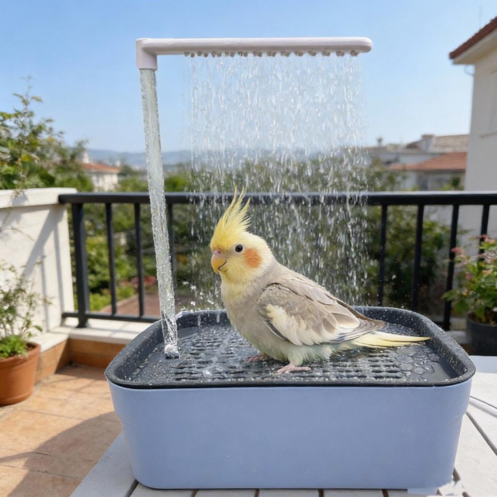 Articoli per animali domestici - Vaschetta da bagno per pappagalli - Acqua a circolazione automatica - Vaschetta da bagno elettrica - Stanza per la doccia per uccelli domestici