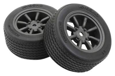 Kyosho Pre-Glued V-TC Tires for FZ02 (M8S, Watanabe WheelsBlack M2-Piece) FATH706BKM