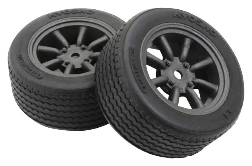 Kyosho Pre-Glued V-TC Tires for FZ02 (M8S, Watanabe WheelsBlack M2-Piece) FATH706BKM