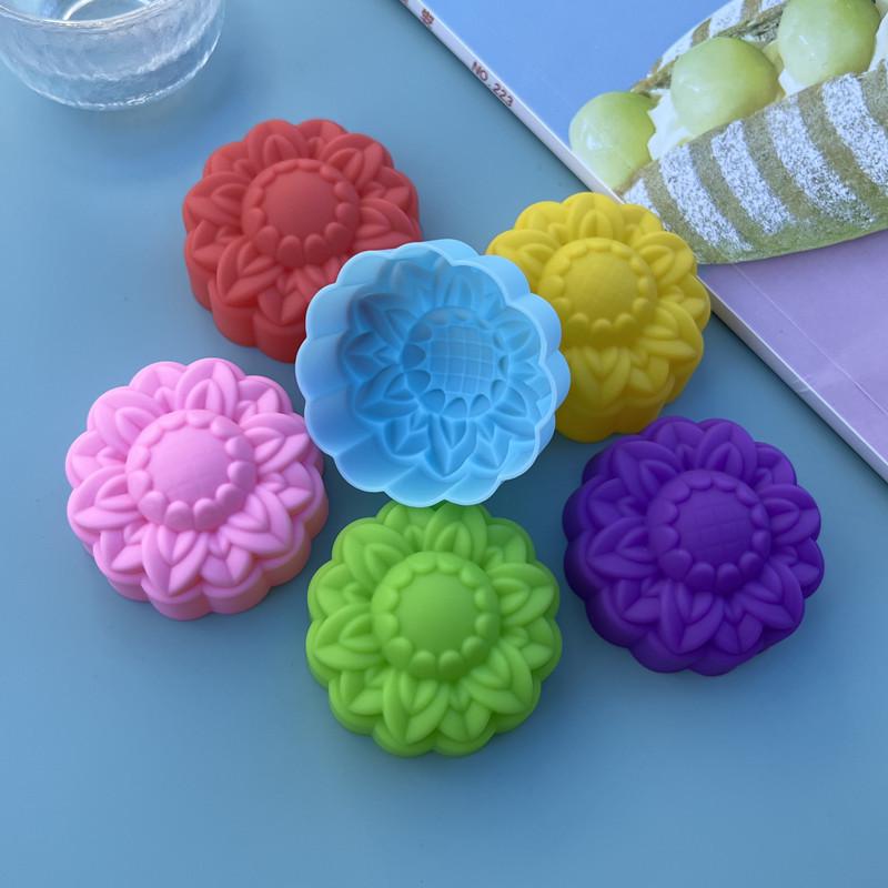 Colorful Silicone Rose Baking Molds - 5CM Cake & Muffin Cups, Pudding, Jelly, and Soap Molds