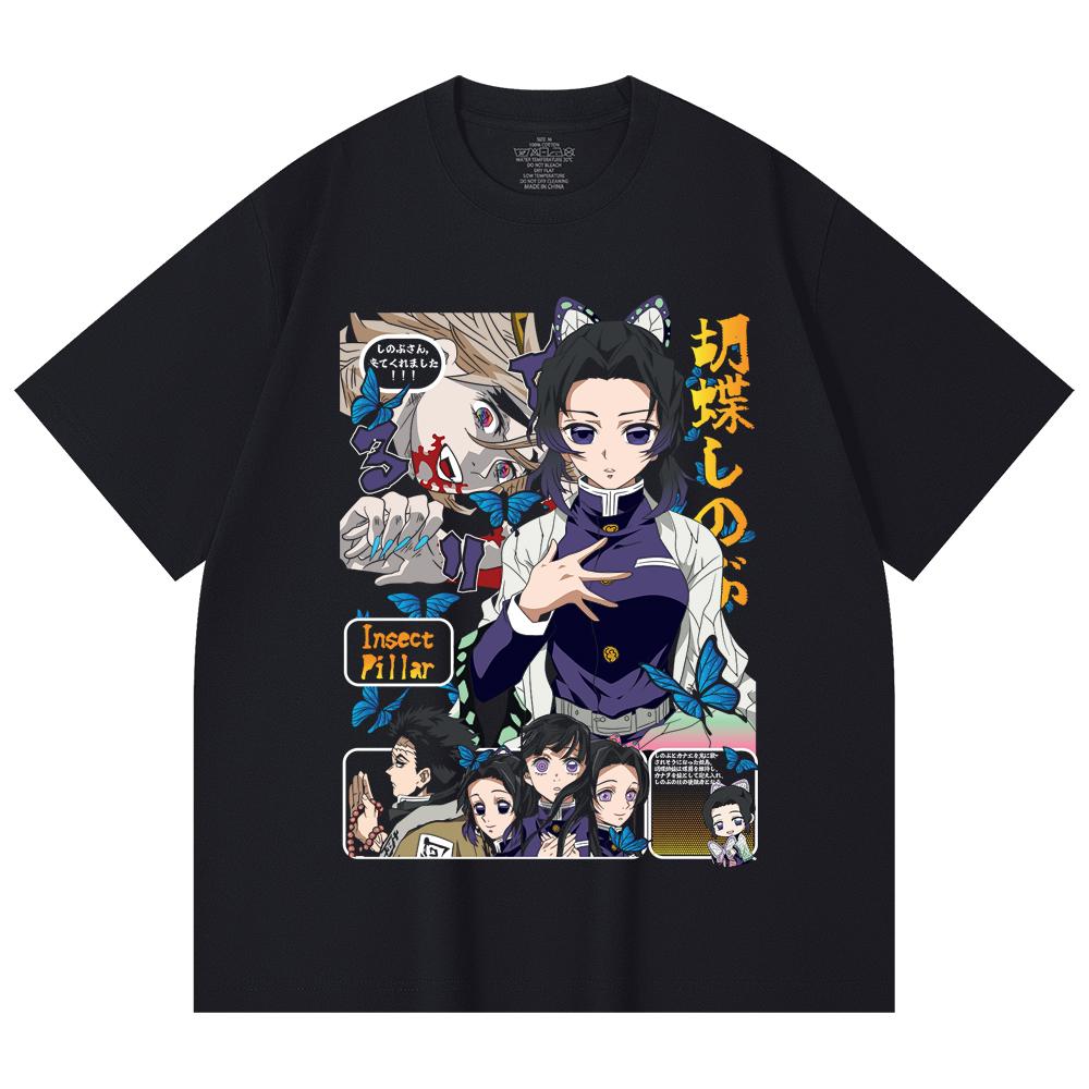 230 Gsm 100% Cotton Demon Slayer V16 Shinobu Print Unisex Heavy Cotton T Shirt