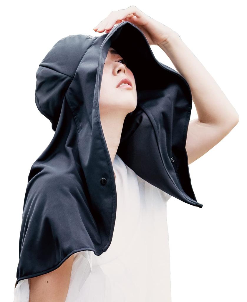 Sun Hat UV Protection Flare Hat Shine Black [Alphax] Women's