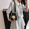 Chic Canvas Flower Bucket Bag Ideal For Summer Fashion Versatile Shoulder Bag For Everyday Use