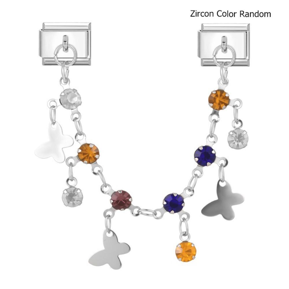 Double Chain Bracelet Charms Stainless Steel DIY Making Charm Bracelet Link Multi-Function Spliceable