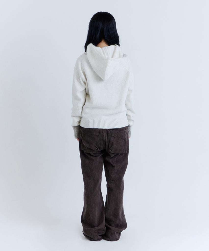 PARADIGMFILM [Ep.03] Slant High-Neck Hooded Knit (Ivory)