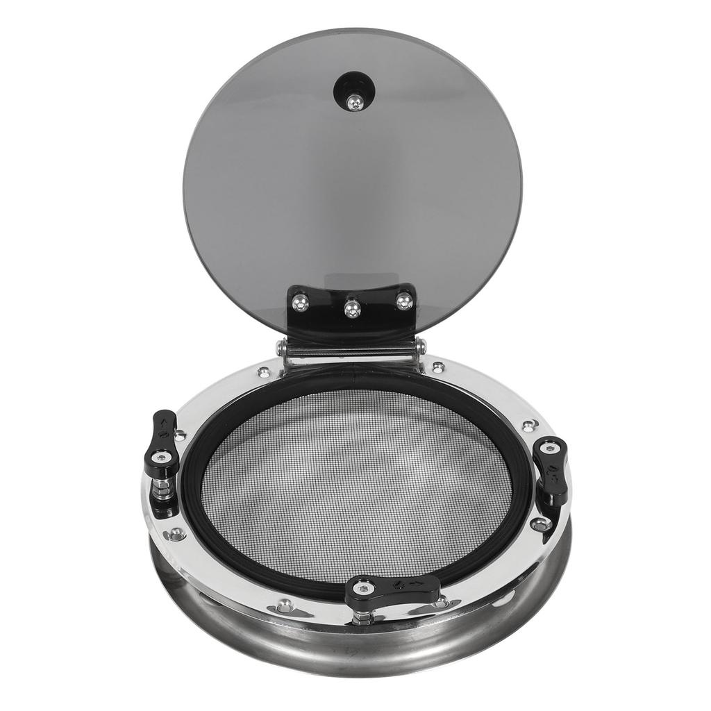 10 Inch Boat Round Porthole Window Inward Opening Stainless Steel Tempered Glass Porthole Window with Screen and Fixed