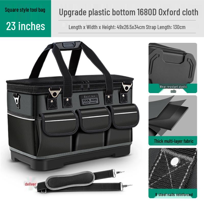 Bolsa Duradera Multifuncional Portátil para Herramientas de Carpintería: Solución de Almacenamiento para Electricistas y Reparación en Lona Espesa